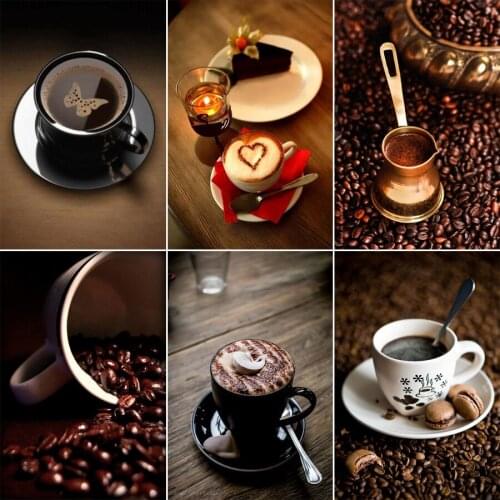 Zhui Star 5D DIY Full Square Diamond Painting "Coffee Cup" 3D Embroidery Cross Stitch Mosaic Painting Set Home Decor Gift VIP