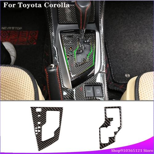 For 2014-2018 Toyota Corolla Car Central Control Gear Decorative Panel Stickers Carbon Fiber Material (Soft) Car Accessories