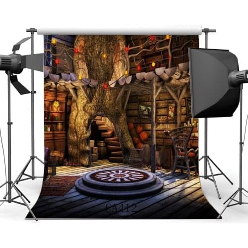 Photography Backdrops Halloween Horror Night Mysterious Wooden House Masquerade Portraits Photo Background