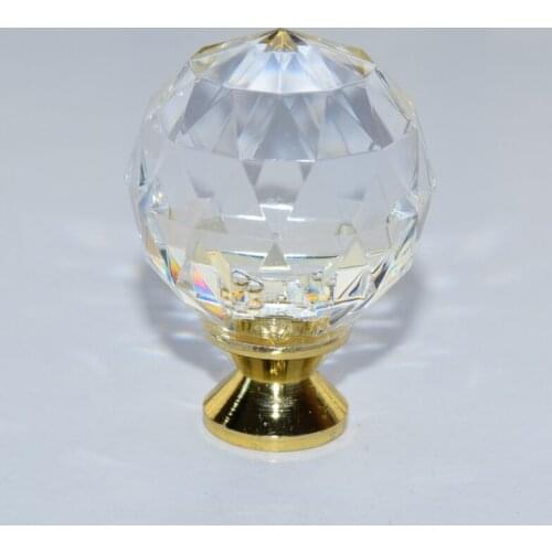 30mm Zinc Alloy Clear Crystal Sparkle Glass Kitchen Cabinet Knobs Handles Dresser Cupboard Door Knob Pulls