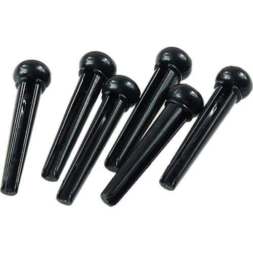 Good deal 1 Set Acoustic Guitar Bridge Pins Saddle Nut Parts 1*Guitar saddle X 1* Guitar Nut X 6* Guitar Bridge Pins (Black)