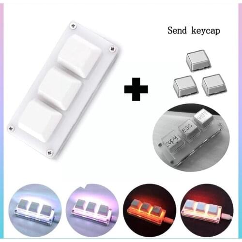 Mini Mechanical Keyboard 3 Keys Copy And Paste One Key Music Game Key Password Change Multimedia Custom Keys OSU Shortcut C6U5