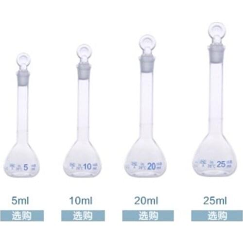 Various Capacity Clear Glass Volumetric Flask with Stopper,Lab Chemistry Glassware 5 10 20 25 50 100ml