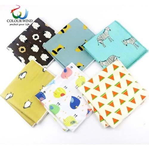 2019 Mens Top Cotton Pocket Square 22*22CM Penguin Lion Cat Printed Handmade Cartoon Handkerchief Elegant Fashion Men Tie Suit