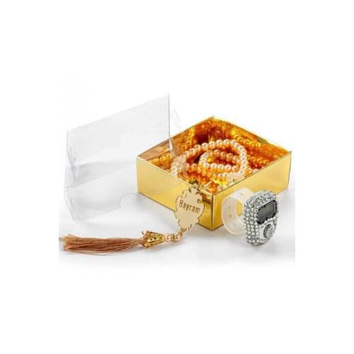 Name-Specific Plexiglass Pearl Rosary Set - With Zikirmatik - With box