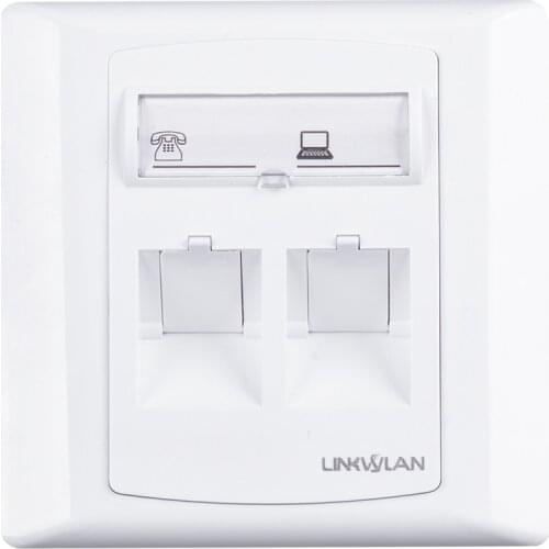 86x86mm Single 1-Port Dual 2-Port Face Plate Wall Outlet Suitable For Standard RJ45 Network RJ11 Telephone Keystone Jacks