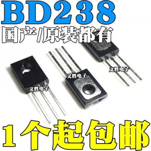 2PCS New and original BD238 TO-126 80V 2A PNP Power triode transistor Power triode/transistor, the tube