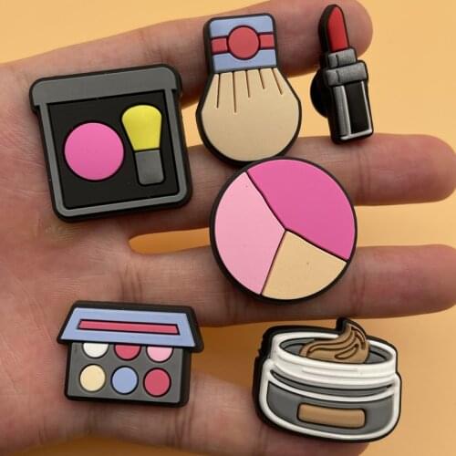 Single Sale 1Pcs Slipper Accessories Decorate Cartoon Pink Girl Cosmetics PVC Charms For Croc JIBZ Kids X-Mas Party Gifts