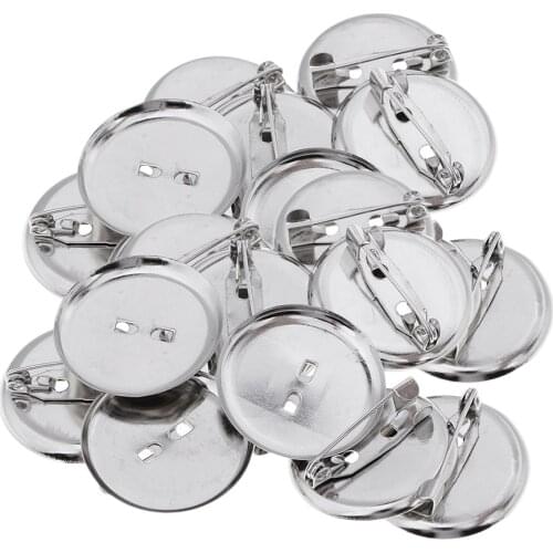 23MM Brooch Base Craft Making Pin Back Parts Badge Button Supplies 20 Pieces