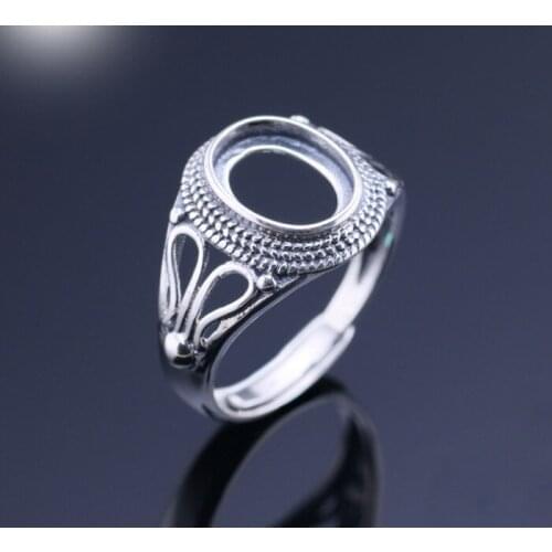 8*10mm 925 STERLING SILVER women Semi Mount Bases Blanks base blank Pad VINTAGE rings rings Setting set jewelry diy A1328