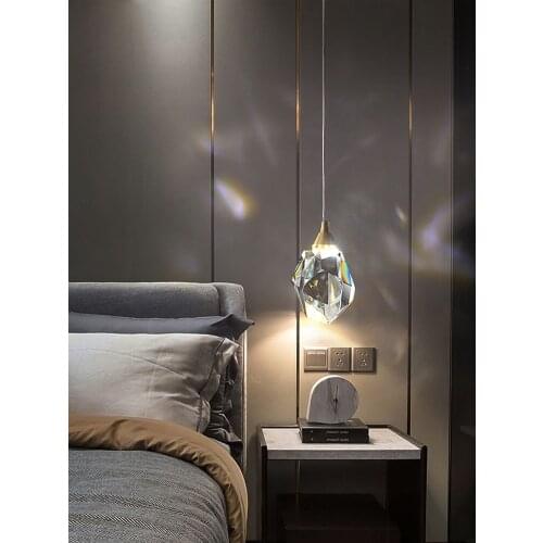 Pendant Lights Bedroom Led Full Brass Crystal Nordic Lamp Luminaire Suspension Decoration Salon Hanging Lamp 220V pendant lights