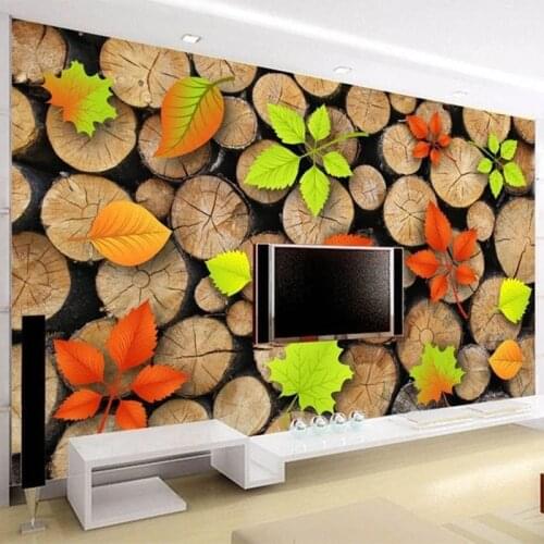 Custom Mural Wallpaper 3D Stereo Tree Pile Leaves Wall Painting Living Room TV Background Wall Creative Art Papel De Parede 3 D