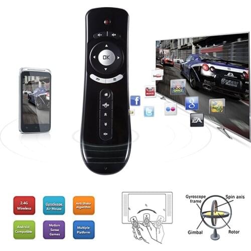 Wireless Air Mouse T2 Gyro 3D Remote Control Keyboard 2.4G with Microphone for Android TV Box PC Universal Remote Control
