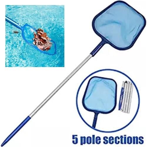 Swimming Pool Cleaning Net Mesh Leaf Catcher with Deep Bag 5 Section Poles Professional Pond Fountain Rubbish Skimmer Dropship