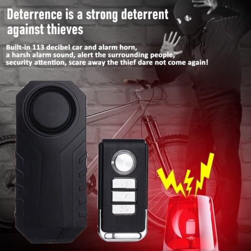 Wireless Anti-Theft Motorcycle Bike Alarm with Remote Waterproof Bicycle Security Alarm Vibration Sensor Anti Lost 113dB Loud