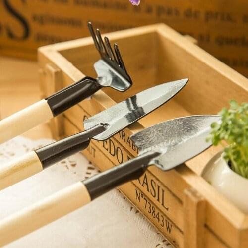 Three-piece mini gardening tools Household succulents potted flowers Gardening tools Stainless steel gardening shovel suit