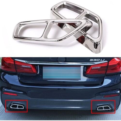 Car Stainless Exhaust Oulet Muffler Cover Trim for BMW 5 Series G30 520i 530i 540i 2018