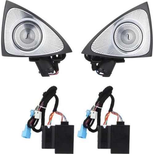 1 Pair 64 Color Car 3D Rotating Tweeter Speaker with LED Ambient Lighting Replacement for Mercedes-Benz E-Class W213 2017-2021
