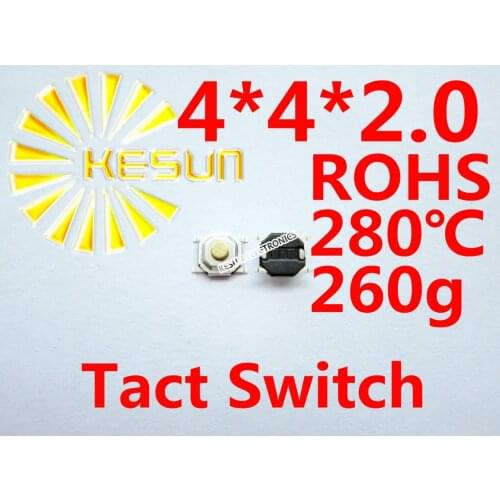 1000PCS 4X4X2.0MM SMD Tactile Tact Push Button Micro Switch Momentary ROHS