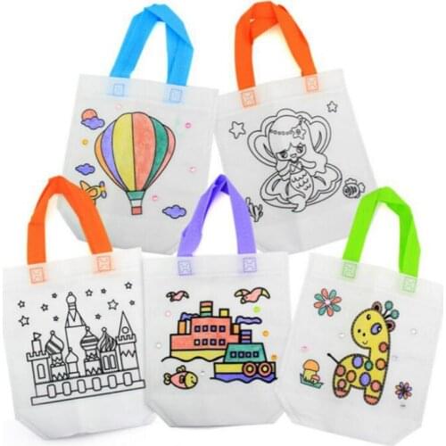 2pcs/bag Antistress Puzzles Educational Toy for Children DIY Eco-friendly Graffiti Bag Kindergarten Hand Painting Materials