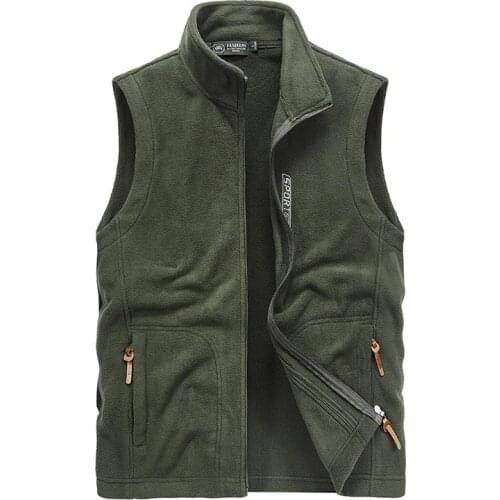 2020 Fleece Vest Men Waistcoat Outdoor Fishing Photography Waistcoat Men Plus Size M-5XL Gilet Homme Autumn Sleeveless Jacket