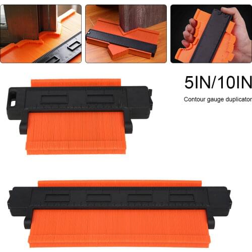 5/10 Inch Contour Gauge Profile Duplicator with Lock Alloy Edge Shaping Wood Measure Ruler Laminate Tiles Gauge Carpenter Tools