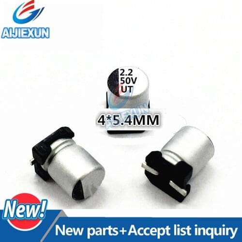 50Pcs Aluminum electrolytic capacitor SMD 50V 2.2UF 50V 4*5.4MM 4*5MM 2R2 SANYO in stock 100% new and original