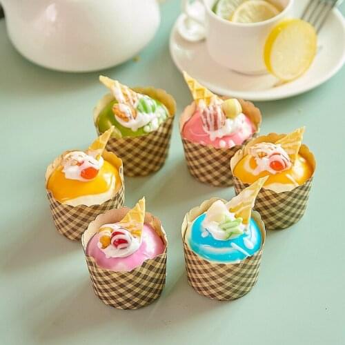 6pcs / set Simulation food model props cupcakes food ornaments window model childrens toys decorative wedding decoration