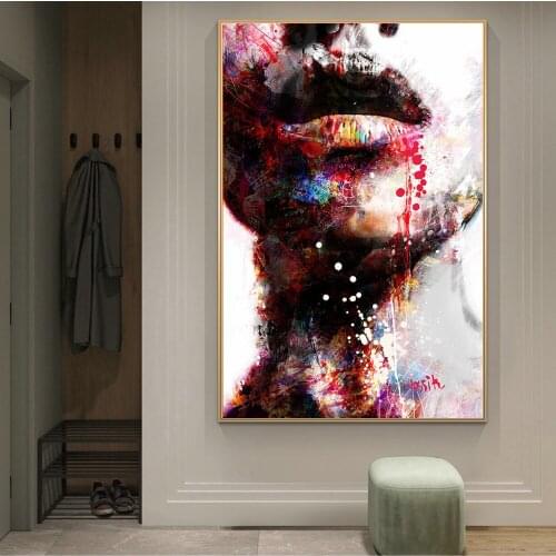 Abstract Graffiti Art Canvas Posters And Prints Half Face Street Art Canvas Paintings on the Wall Art Pictures For Living Room