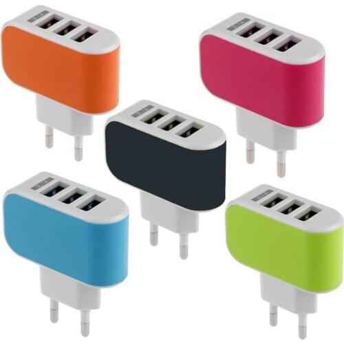 3 USB Hub Port 5V 2A Charger Adapter EU Standard 100-240V Power Supply Plug Charging Plug Socket for Travel Charge for Phone