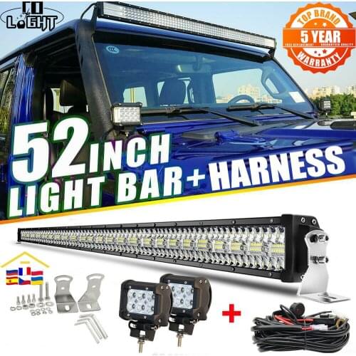CO LIGHT Super Bright 3-Row 52inch LED Bar 975W Combo Beam LED Light Bar for Trucks Boat Offroad 4WD 4x4 SUV ATV Driving 12V 24V
