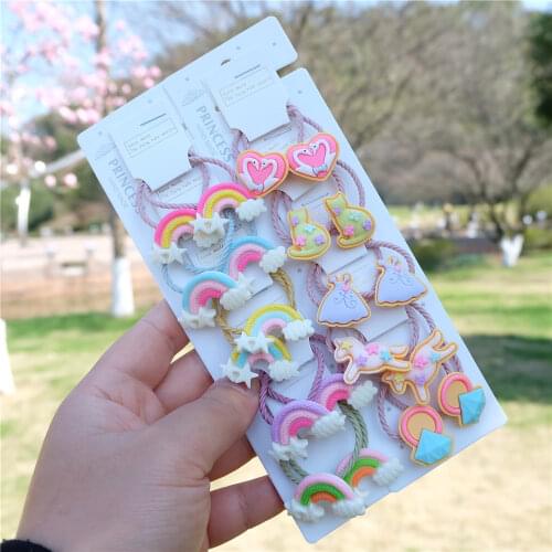 New Cartoon Cute Rope Children Baby Elastic Hair Rubber Bands Accessories Kids Girl Headband Hair Tie Ring Headwear Scrunchie