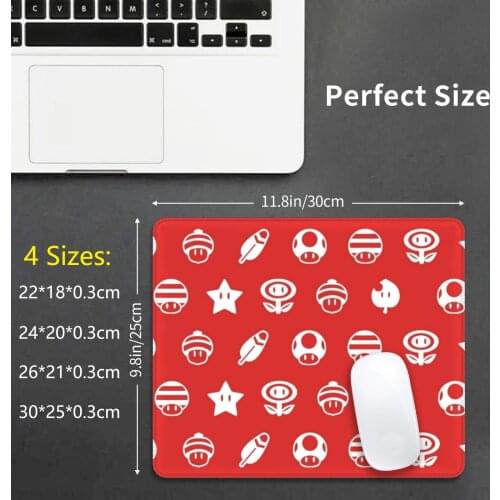 Powerups Mouse Pad DIY Print Super Powerup Power Up Item Nintendo Video Game