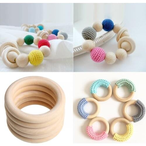 Natural Wooden Ring Unfinished Wood Circles Bracelet Jewelry Making Accessories