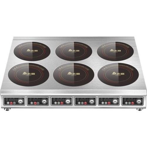 Commercial Electric Induction Cooker 6 Multi Head Stove Cooker Four Head Electric Cooker with 3000W * 6 Cooker Induction Stove