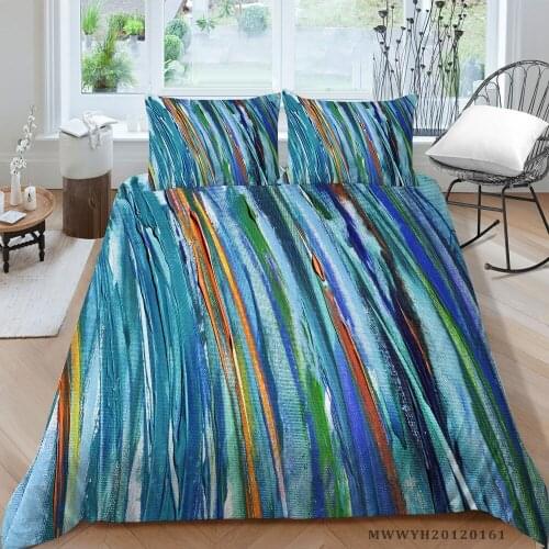 Colored Lines Bedding Set Single Artistic Creative Duvet Cover King Queen Double Twin Full 3D Bed Set Simple Style