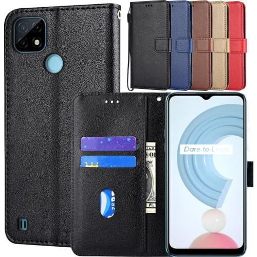 Leather Case For OPPO Realme C21 Y C20 Narzo 20 30 A C25 S C11 2021 Q3 i C15 7 8 Pro V15 V11 V5 GT Neo Flash 5G Wallet Case