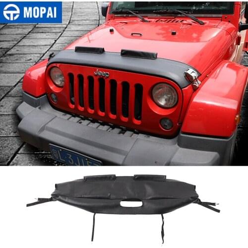 MOPAI Engine Cover for Jeep Wrangler JK Car Front Engine Hood Covers Protection for Jeep Wrangler JK 2007-2017 Accessories