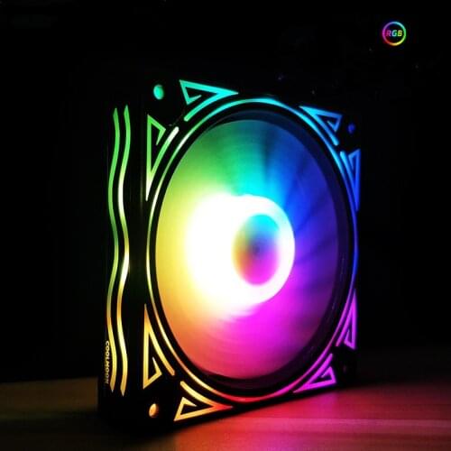 COOLMOON giant wave RGB fan 12cm chassis fan desktop computer silent magic color changing fan 5V 3PIN water cooling fan