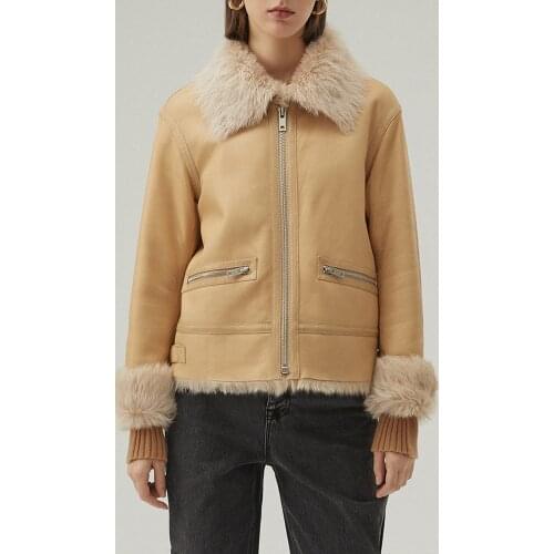 New Turkey Sheepskin Shearling Jacket Womens Fur Jacket Warmest Winter Coats Natural Wool Coat Short Leather Jacket