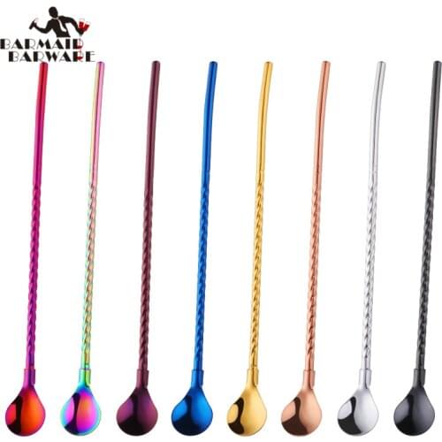 Metal Straw Reusable Drinking Straws Stainless Steel Bag Straw Cocktail Bar Spoon