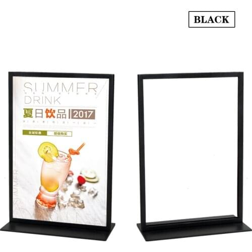 Linliangmuyu Metal A3 Double-sided Desktop Display Stand For Menu/ Sign/ Clothing Product Information/ Poster Display Rack HB37