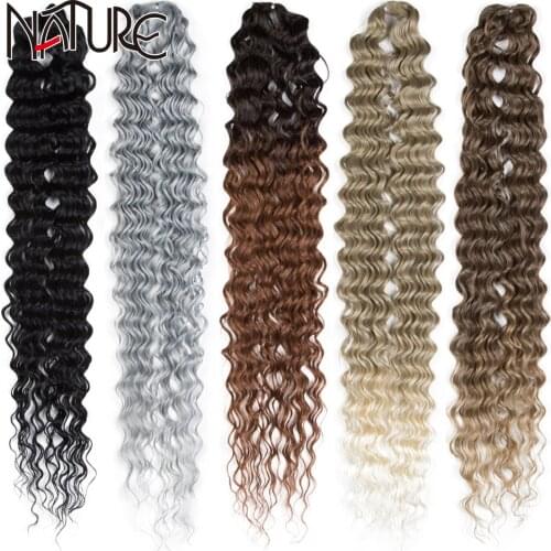 Nature Hair Water Wave Crochet Hair 36 Inch Soft Long Hair Synthetic Goddess Braids Hair Wavy Ombre Blonde Curly Hair Extensions