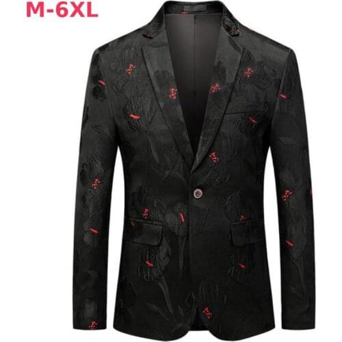 New Black Mens Blazer Luxury 3d Jacquard Business Casual Prom Blazers Men Plus Size 6xl Slim Fit Party Nightclub Male Blazer