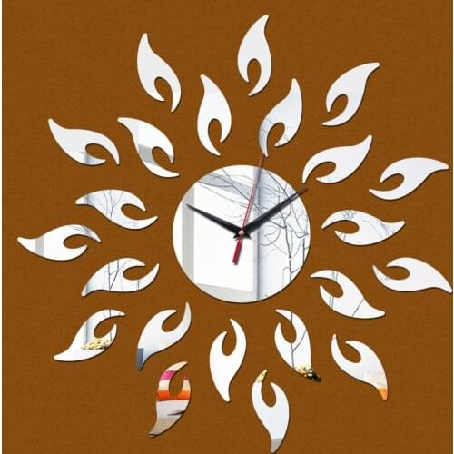 New fashion diy wall clocks clock acrylic mirror stickers home decoration living room sofa background sticker