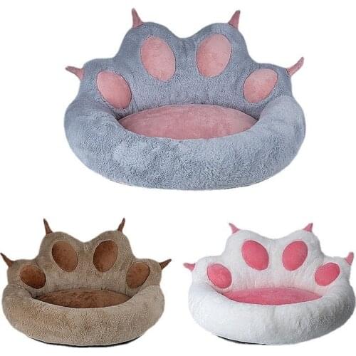 Autumn and Winter Warm Cute Cat Paw Pet Litter Creative Cat Litter Three-dimensional Shape Removable Washable Kennel Dog Bed