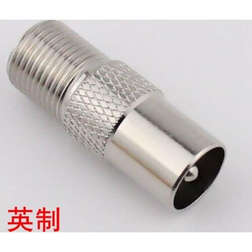 English F female to RF/9.5 male F female thread inch cable TV / set-top box adapter plug