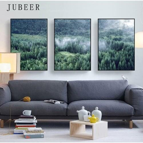 Scandinavian Style Forest Poster Wall Art Landscape Posters and Prints for Living Room Decoration Pictures Home Decor