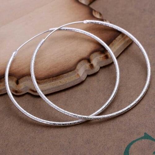 Simple Fashion Style Silver plated Sand Circle Earrings Jewellery mens,Wholesale&New fashion, SMTE044