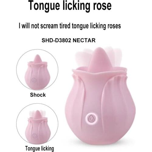 Play fun flower non-flower Tongue licking rose clitoris Stimulation vibrator BDSM Female Tongue love fantasy masturbator Toys